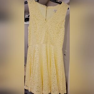 Yellow Floral Lace Dress